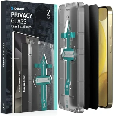 Afbeelding van Deppa 2 stuks Anti spionage gehard glas voor Samsung Galaxy S24 Plus (6,7 inch) compatibel Met vingerafdruk ID [volledige afdekking] eenvoudige installatieset glasfolie displaybeschermfolie