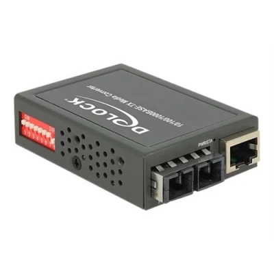 Image de Delock Gigabit Ethernet Media Converter Convertisseur de média à fibre optique 1GbE 10Base T, 1000Base LX, 100Base TX, T mode unique SC / RJ 45 jusqu&#039;à 10 km 1310 nm