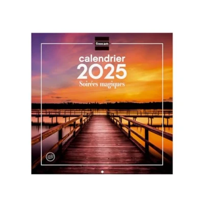 Afbeelding van Finocam Muurkalender 30 x om te schrijven 2025, 1 maand per pagina, januari 2025 december (12 maanden) Franse magische avonden