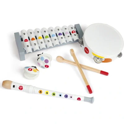Afbeelding van Janod Confetti muziekinstrumenten set 7 delig in de kleur Multicolor