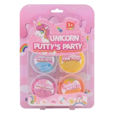 Afbeelding van Johntoy Eenhoorn Putty Party, 4st