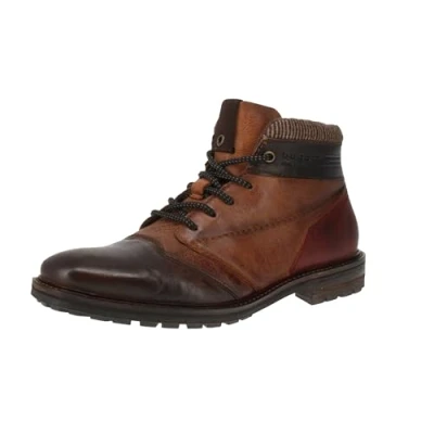 Afbeelding van bugatti Veterboots Cognac brown, Heren, Maat: 41, brown Leer