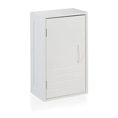 Afbeelding van Relaxdays hangkast badkamer hangende badkamerkast ondiepe opbergkast wit