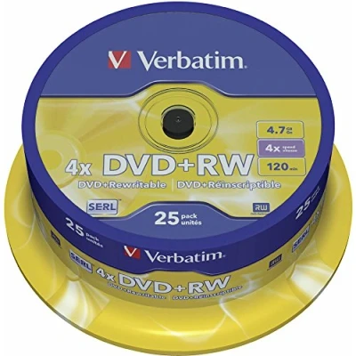Afbeelding van Verbatim dvd rewritable DVD+RW, spindel van 25 stuks