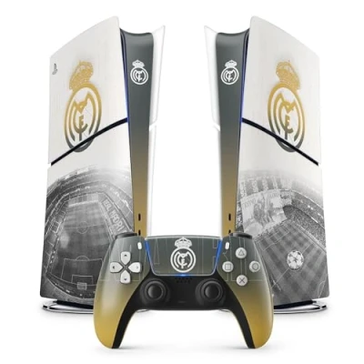 Afbeelding van FFrame sticker PS5 Real, Playstation 5 voetbal, console en controller, Slim Digital Edition, Skin Madrid (1 controller)