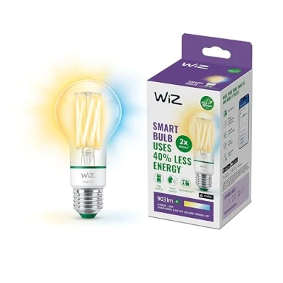 Afbeelding van WiZ Lamp Filament Slimme LED verlichting Energieklasse A Warm tot Koelwit Licht E27 60W Transparant Wi Fi