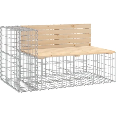 Afbeelding van Tuinbank schanskorfontwerp 122x71x65,5 cm massief grenenhout