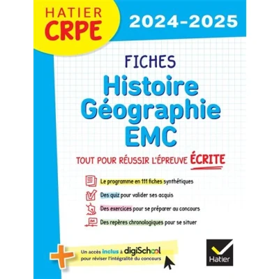 Image de Hatier CRPE Fiches d&#039;Histoire géographie EMC Epreuve écrite 2024/2025