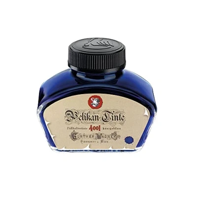 Afbeelding van Pelikan 4001® inktglas koningsblauw in historisch glas 62,5 ml