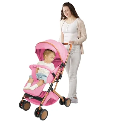 Afbeelding van Driewieler, fiets, babydriewieler schaalbaar tot 25 kg, loopfiets voor oudere kinderen, omkeerbare zitting, grote mand, bekerhouder, vrijloop B roze