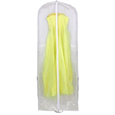 Afbeelding van HIMRY KXB1001 Ademende beschermhoes voor trouwjurk, avondjurk, pak, jas, 180 cm, ritssluiting, twee zakken accessoires, wit