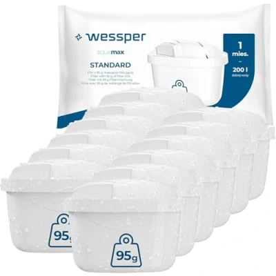 Afbeelding van Wessper Set van 12 filterpatronen voor hard water, compatibel met Brita Maxtra, Maxtra+