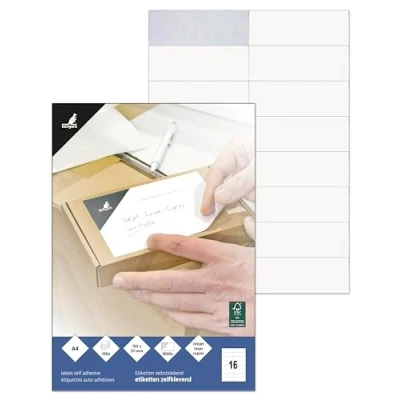 Afbeelding van Kangaro etiket inkjet/laser/kopieer 105x37mm 100 vel 16 stickers per K 10537