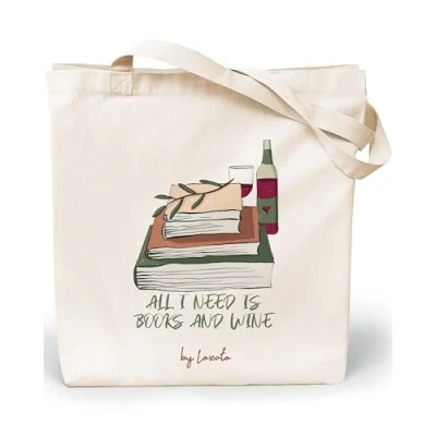 Afbeelding van Loxato tote Bag stoffen tas voor dames, van canvas, 100% katoen, tas, extra breed 8 cm, grote 35 x 42 cm