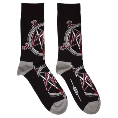 Afbeelding van Rock Off officially licensed products Slayer Band sokken met Pentagram logo, maat UK 7 11, zwart, M, zwart.