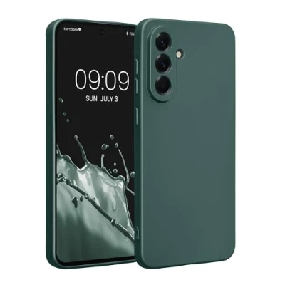 Afbeelding van kwmobile metallic telefoonhoesje van TPU geschikt voor Samsung Galaxy A56 5G Flexible case smartphone In petrol