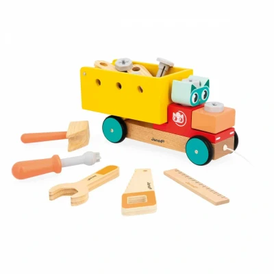 Afbeelding van Janod bouwset trekfiguur vrachtwagen brico&#039;kids