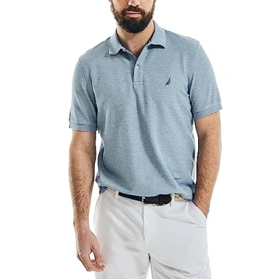 Afbeelding van Nautica Klassiek poloshirt met korte mouwen voor heren, Diepe Anchor Heather