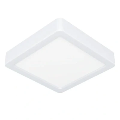 Afbeelding van EGLO Fueva 6 led plafondlamp, vierkante bureauverlichting, opbouwlamp van kunststof, wit, warm wit koud 15 x cm
