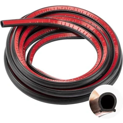 Afbeelding van Fafada Autodeurafdichting, rubberen afdichting, deurafdichting, autodeur, rubberprofiel, randbescherming, D vormig, zwart, 4 m 12 x 13 mm