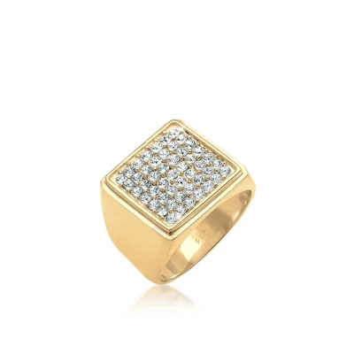Afbeelding van Elli Glass Crystal Ring goldcoloured, Dames, Maat: 58, Gold coloured