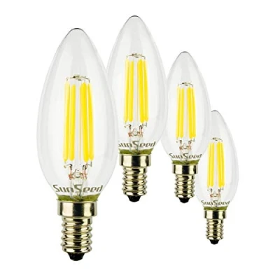 Afbeelding van SunSeed 4 x gloeilampen, led kaars, E14, 6 W, komt overeen met 60 natuurlijk wit, 4000 K