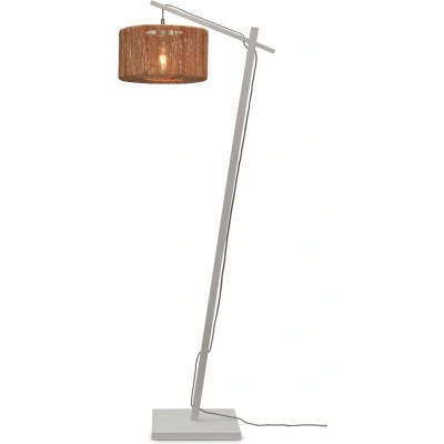 Afbeelding van GOOD&amp;MOJO Vloerlamp Iguazu Bamboe Wit/Jute 57x31x150cm Staande lampen voor Woonkamer Slaapkamer