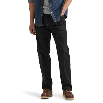 Afbeelding van Wrangler Authentics Comfortabele jeans met flexibele taille voor heren, donker denim, 44W/30L, Donkere Denim