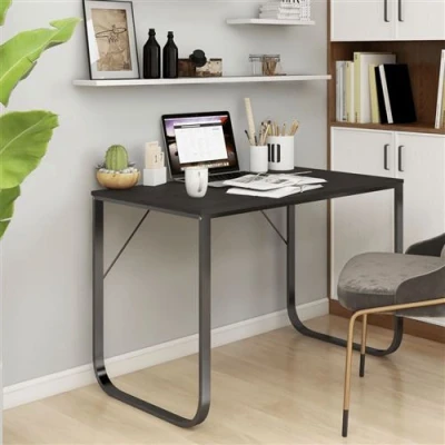 Afbeelding van vidaXL Computerbureau 110x60x73 cm spaanplaat zwart