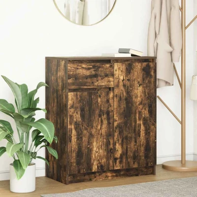 Afbeelding van vidaXL Dressoir met lade 71x35x84 cm spaanplaat gerookt eikenkleurig