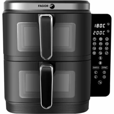 Afbeelding van FAGOR olievrije friteuse Airfryer FGD11 Inhoud 11L Dubbele tanks 5,5 L 12 kookprogramma&#039;s...