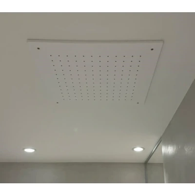 Afbeelding van SB Rubinetterie mat wit corian solid surface inbouw vierkante regendouche plafonddouchekop 40cm 1208954083