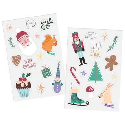 Afbeelding van Folat Raamstickers Kerstsymbolen Holly Jolly 27 stuks