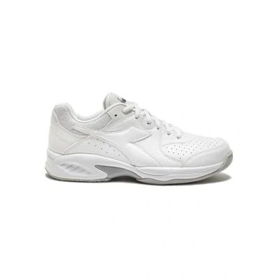Afbeelding van Diadora Smash 6 Tennisschoenen voor alle ondergronden, Dames, Maat: 41, White/blue corsair Imitatieleer/ textiel