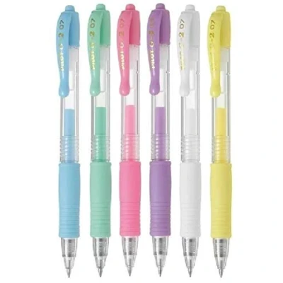 Afbeelding van Pilot G2 07 6 stuks intrekbare gelrollerball 0,7 mm punt 0,39 lijnbreedte navulbaar BL 7 (1 pastel)