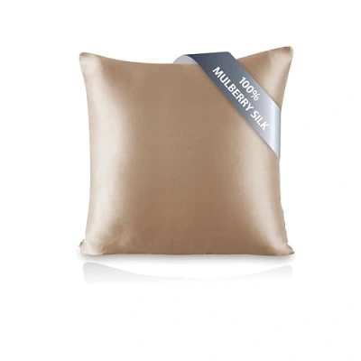 Afbeelding van townssilk Kussensloop, 100% pure moerbeizijde, 82,46 g/m², dubbelzijdig, voor haargezondheid, huid, verborgen ritssluiting, 600 draden, 60 x cm, lichtbrons, 1 stuk