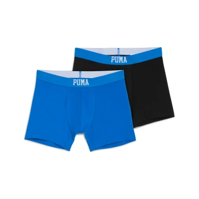 Afbeelding van Puma MEN Embossed LOGO 2 PACK Onderbroeken, Heren, Maat: Large, Blue/black