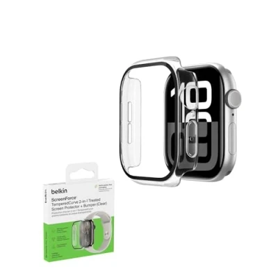 Image de Belkin SCREENFORCE TemperedCurve Pare chocs pour montre intelligente 2 in 1, 46mm verre trempé (9H) clair