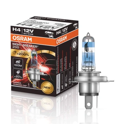 Afbeelding van Osram H4 Halogeenlamp 12V 60/55W P43t Night Breaker 200