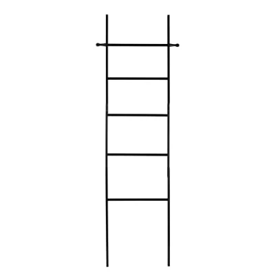 Afbeelding van WENKO Loft handdoekenrek, mooie ladder te gebruiken als handdoekhouder of kledingrek van echt bamboe, 43 x 170 33 cm, zwart
