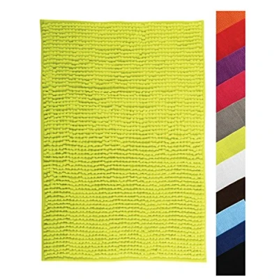 Afbeelding van MSV Badkamerkleed/badmat/toilet voor op de vloer appelgroen 40 x 60 cm microvezel anti slip