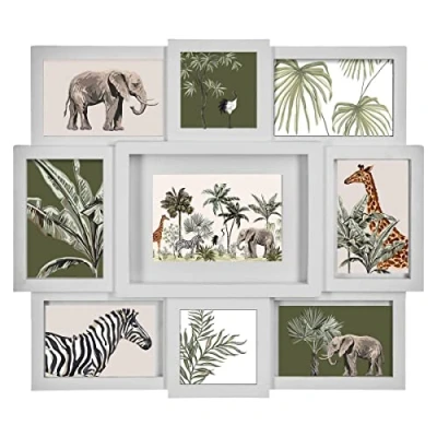 Afbeelding van 5Five collage fotolijst 9 foto&#039;s 10 x 15 cm wit foto frame Cali modern
