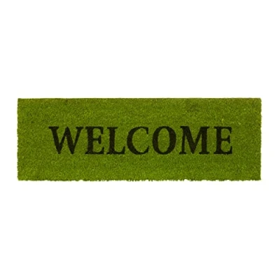 Afbeelding van deurmat smal WELCOME 1,5 x 75 25 cm kokos pvc antislip groen