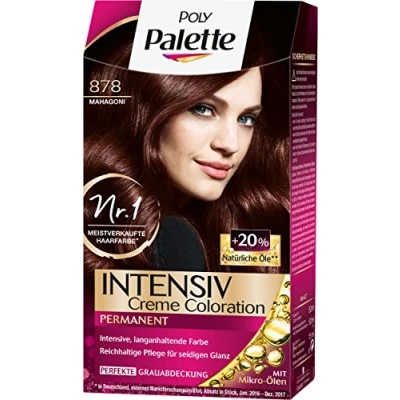 Afbeelding van Poly Palette intensieve crème kleuring, 878 mahonie niveau 3, verpakking van 3 (3 x 115 ml)