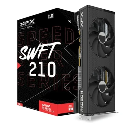 Afbeelding van XFX AMD Radeon RX 7600 XT Videokaart Speedster SWFT210 16 GB GDDR6 SDRAM HDMI, DisplayPort FreeSync