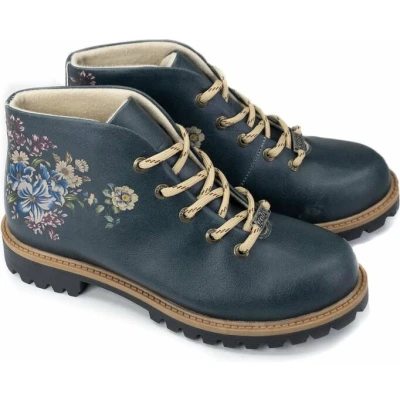 Afbeelding van GOBY Flowers Enkellaarsjes Damesboots Laarzen Hoge kwaliteit Handmade Maat 40