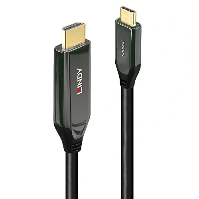 Afbeelding van LINDY 43367 HDMI kabel USB C Adapterkabel stekker, A stekker 1.00 m Zwart 8K UHD