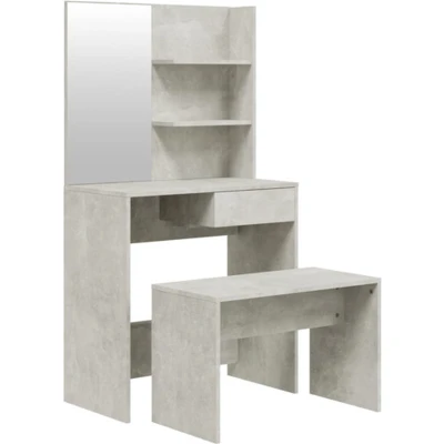 Afbeelding van vidaXL Kaptafelset 74,5x40x141 cm betongrijs