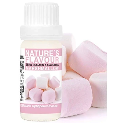 Image de ALPHAPOWER FOOD Arôme alimentaire naturel guimauve Marshmallow I liquide gouttes aromatisantes et édulcorant sans sucre, 1x10ml goût délicieux, vegan liquid sweetener Flavour Drops, Flavdrops