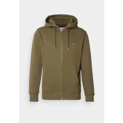Afbeelding van GANT Shield ZIP Sweater met rits, Heren, Maat: XXL, Juniper green